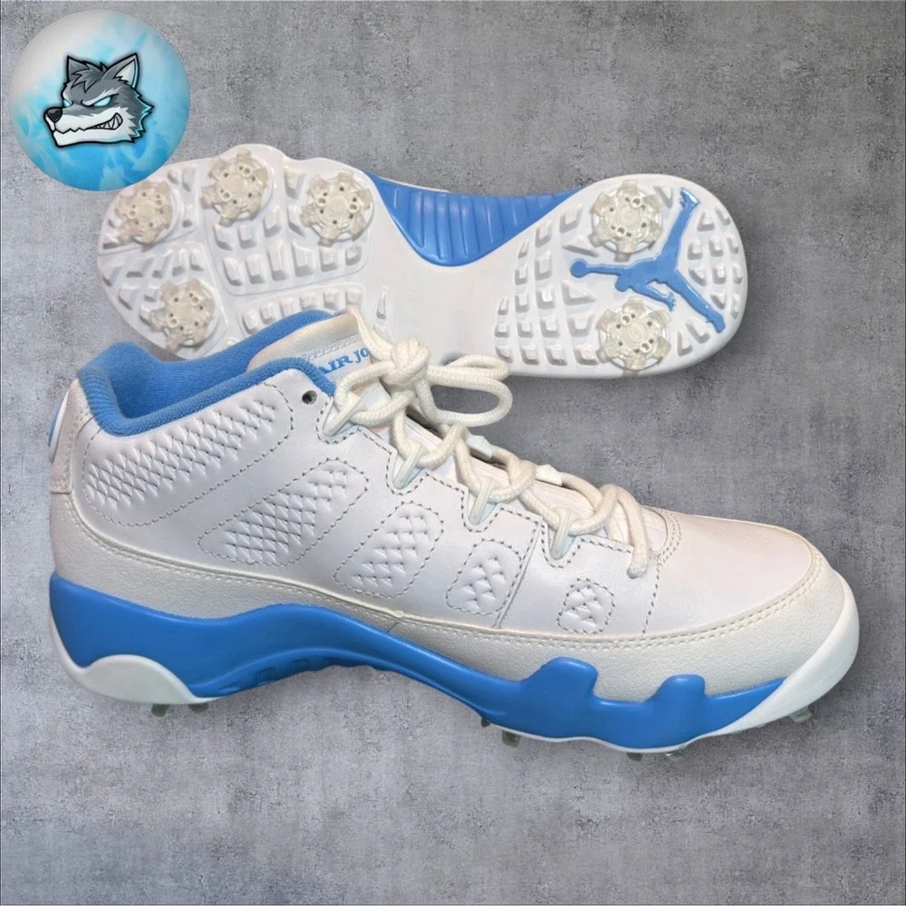 Men Nike Air Jordan 9 Retro Low Golf Shoe Carolina Blue '24 FJ5934-101 Size 8.5